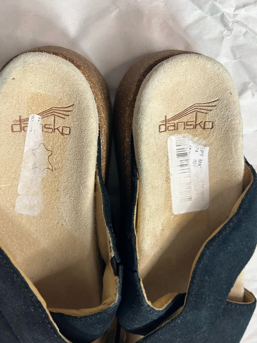 Dansko Bridget Platform Wedge Slide Sandal in Black Size 38/7-7.5